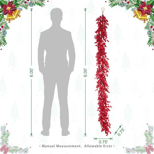 Glitzhome® 6ft. Christmas Full Berry Garland